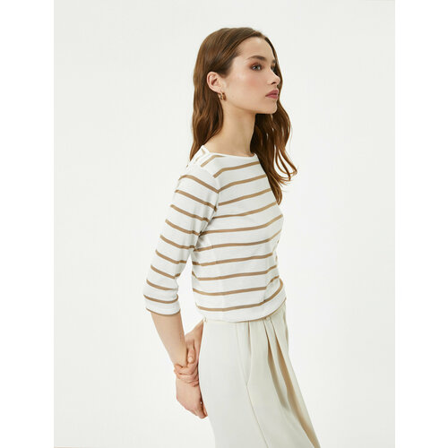 фото Лонгслив koton, размер l, бежевый