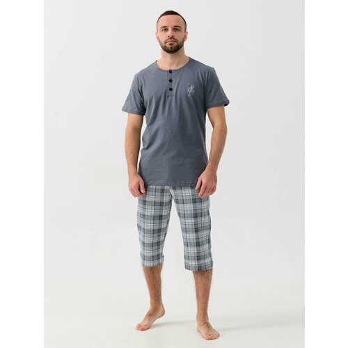 Пижама Оптима Трикотаж, размер 58, серый