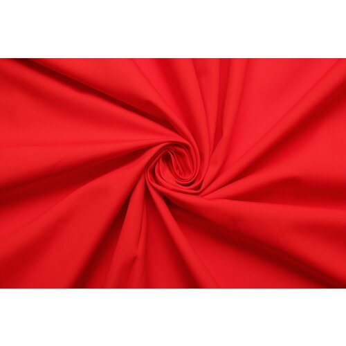 Ткань Хлопок костюмный ярко-красный плотный, ш148см, 0,5 м