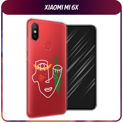 Силиконовый чехол на Xiaomi Mi 6X/A2 / Сяоми Mi 6X/A2 Минималистичный принт белый, прозрачный силиконовый чехол на xiaomi mi 6x a2 сяоми mi 6x a2 совет свой себе посоветуй прозрачный