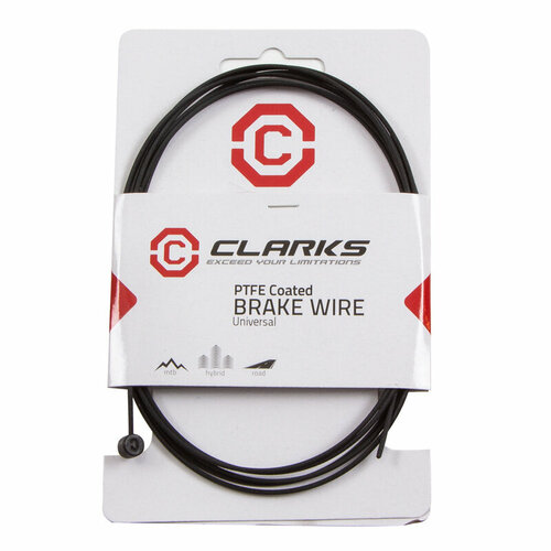 Тросик PW6026 3-372 тормозов велосипеда Road PRE-LUBE с тефлоном, с черным покрытием PTFE, 1.5х2000мм CLARKS