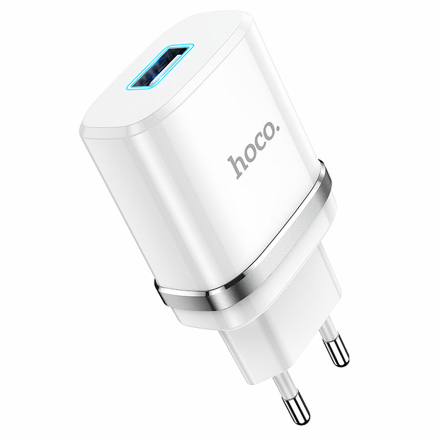 Сетевое зарядное устройство HOCO N1 Ardent 1xUSB, 2.4A, 10.8W, белый