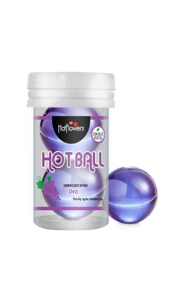 Интимный лубрикант AROMATIC HOT BALL с ароматом винограда в форме двух масляных шариков