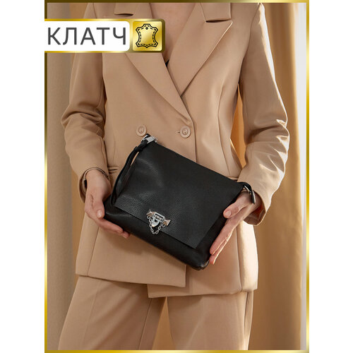 фото Сумка клатч clutch_black_002, фактура зернистая, черный lan'kin