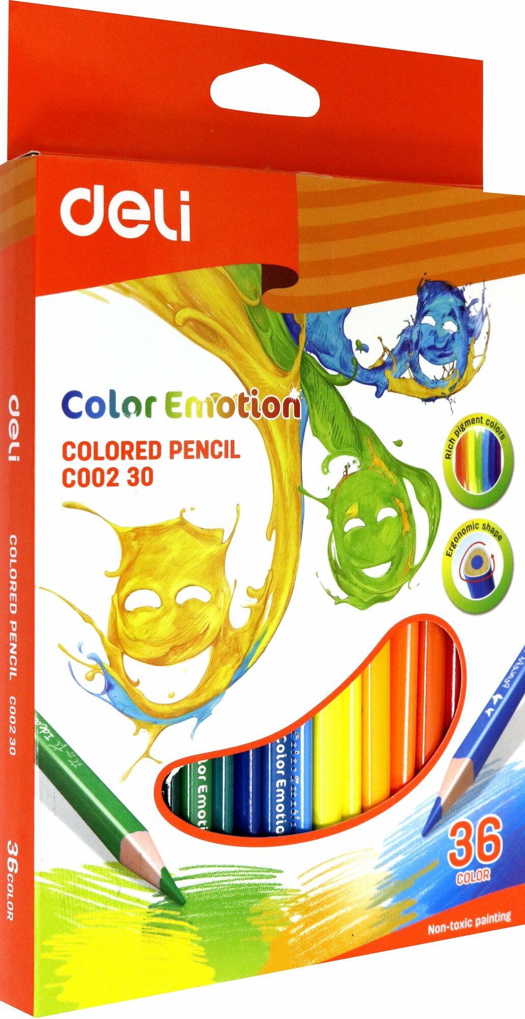 Карандаши цветные Deli Color Emotion трехгран. липа 36цв. коробка/европод. - фото №15