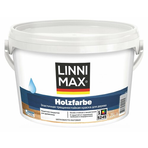 LINNIMAX (CAPAROL HOLZSHUTZFARBE) HOLZFARBE краска по дереву вод-дисп вн/нар шелк-мат база 1, 9 л