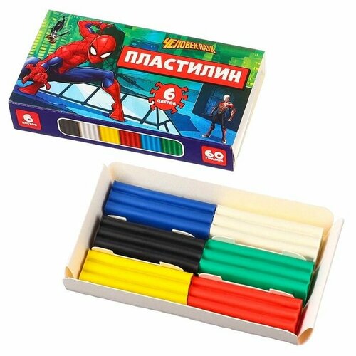 Пластилин 6 цветов 60 г Человек паук 650₽