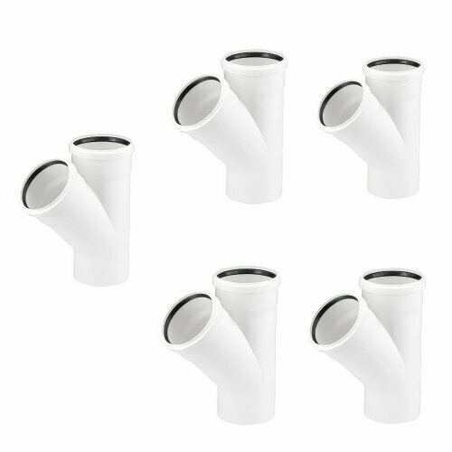 Тройник, 45°, 75, 50, PP полипропилен (5 шт.)