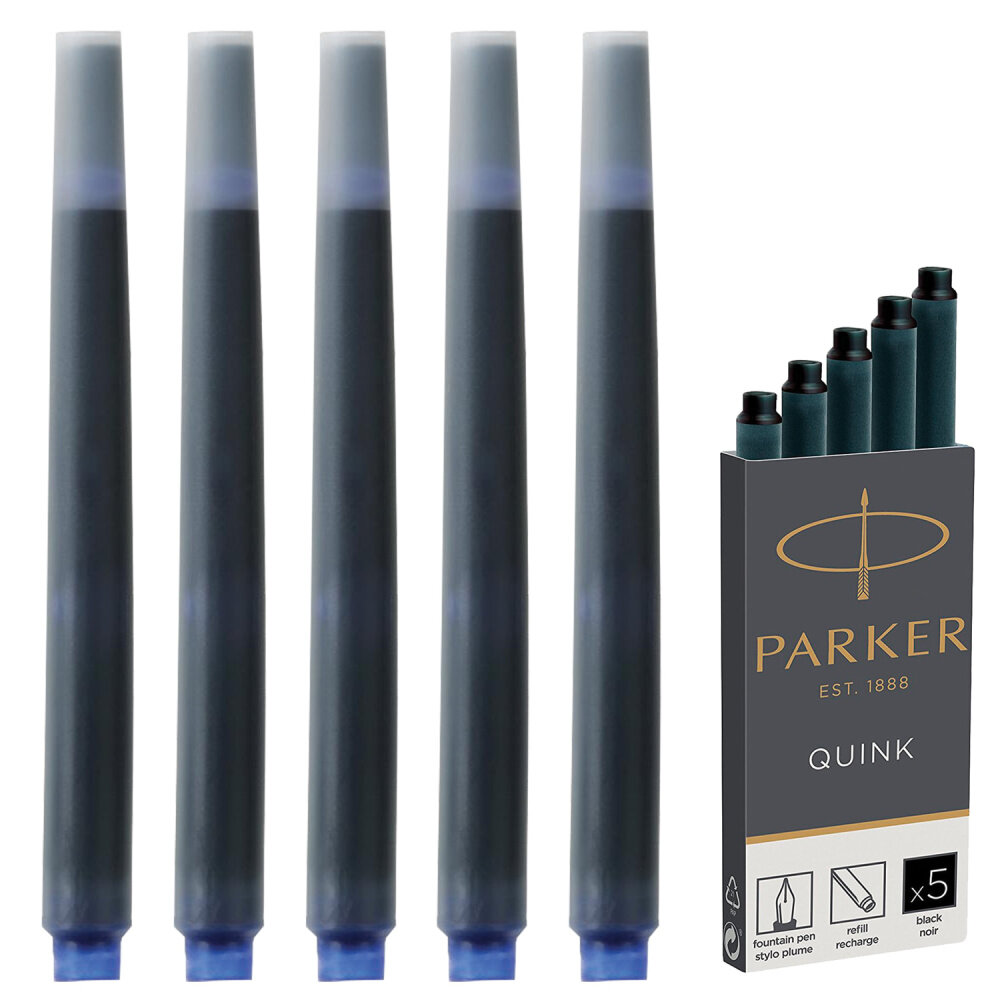 Картриджи чернильные PARKER "Cartridge Quink", комплект 5 штук, черные, 1950382 упаковка 2 шт.