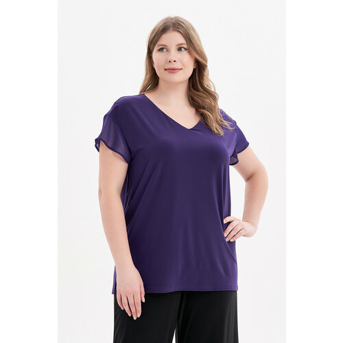 Блуза Olsi, размер 72, фиолетовый брюки olsi размер 72 фиолетовый