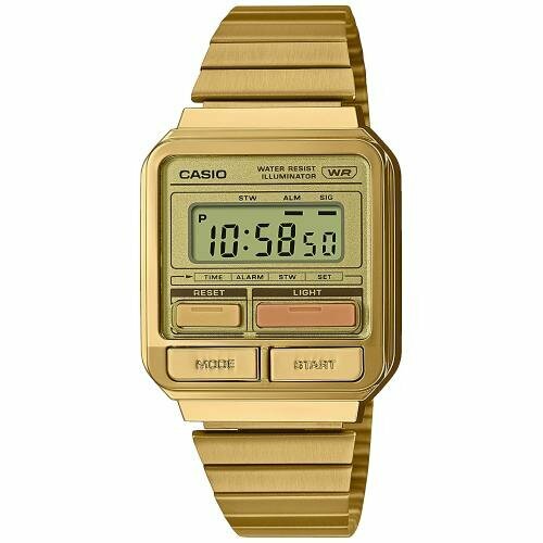 наручные часы casio vintage a 168xesg 9a золотой белый Наручные часы CASIO A-120WEG-9A, золотой