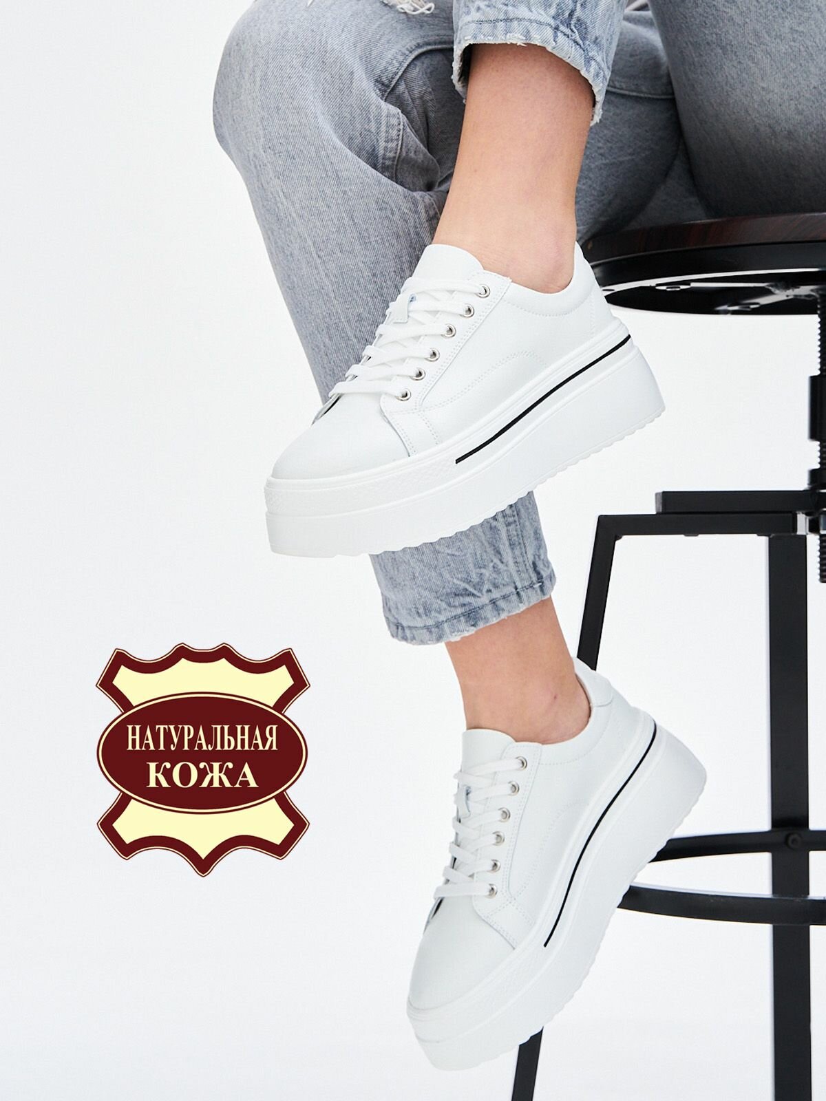 фото Кроссовки женские сникеры натуральная кожа кеды весна на платформе cникерсы осень темные Brado XLX22852-5-2-black