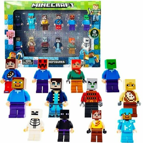 22619 Конструктор minifigures Minecraft, минифигурки Майнкрафт 12 шт. 22619 конструктор minifigures minecraft минифигурки майнкрафт 12 шт