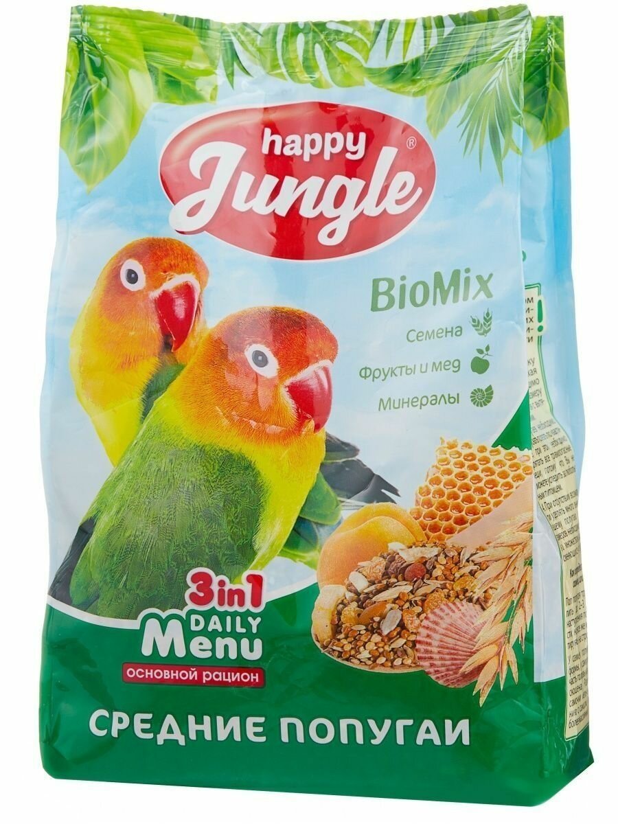 для средних попугаев 900 г Happy Jungle - фото №16
