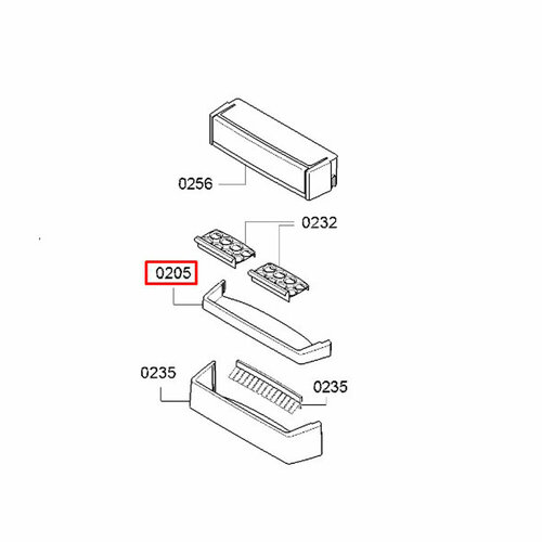 Дверной балкон 40mm холодильника Bosch KGV36XW/KGV39XK (749676)
