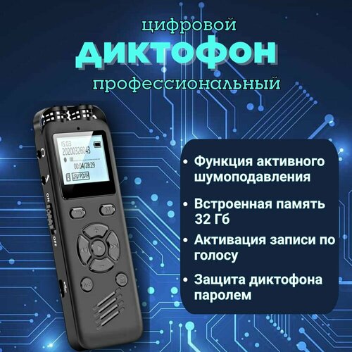 Диктофон цифровой с функцией шумоподавления 32 Гб 395000₽