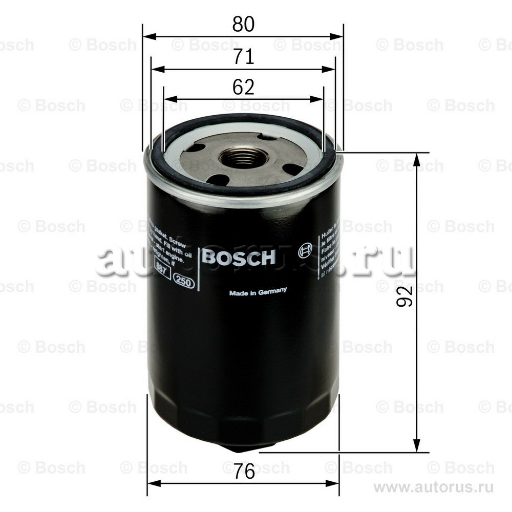 Фильтр масляный Bosch 0 451 103 318 с антидренажным клапаном