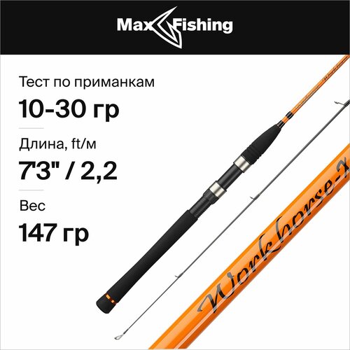 спиннинг для рыбалки maximus winner x 18l 3 15гр 180 см для ловли окуня щуки судака жереха удилище спиннинговое Спиннинг для рыбалки Maximus Workhorse-X 22M 10-30гр, 220 см, для ловли окуня, щуки, судака, жереха / удилище спиннинговое