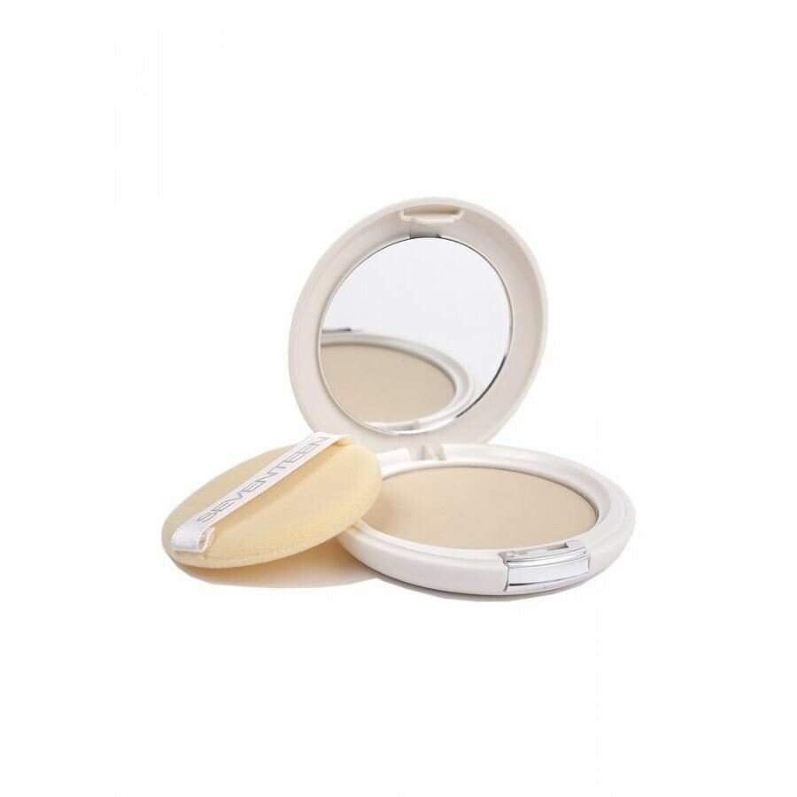 Пудра Seventeen Make Up Natural Silky Compact Powder SPF15, Компактная шелковая пудра для лица, 01