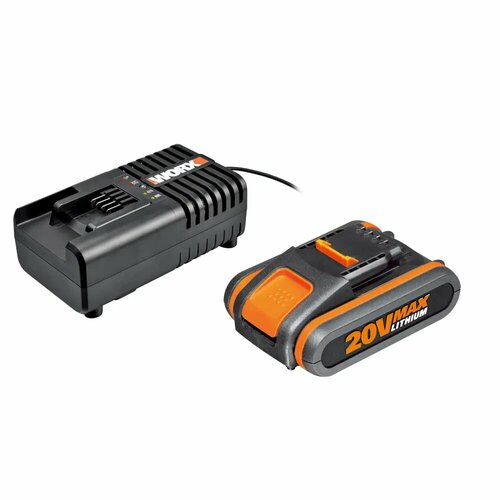 Зарядное устройство Worx 3601, батарея 20 В Li-ion 2 Ач аккумулятор worx wa3641 6 а ч 20 в коробка