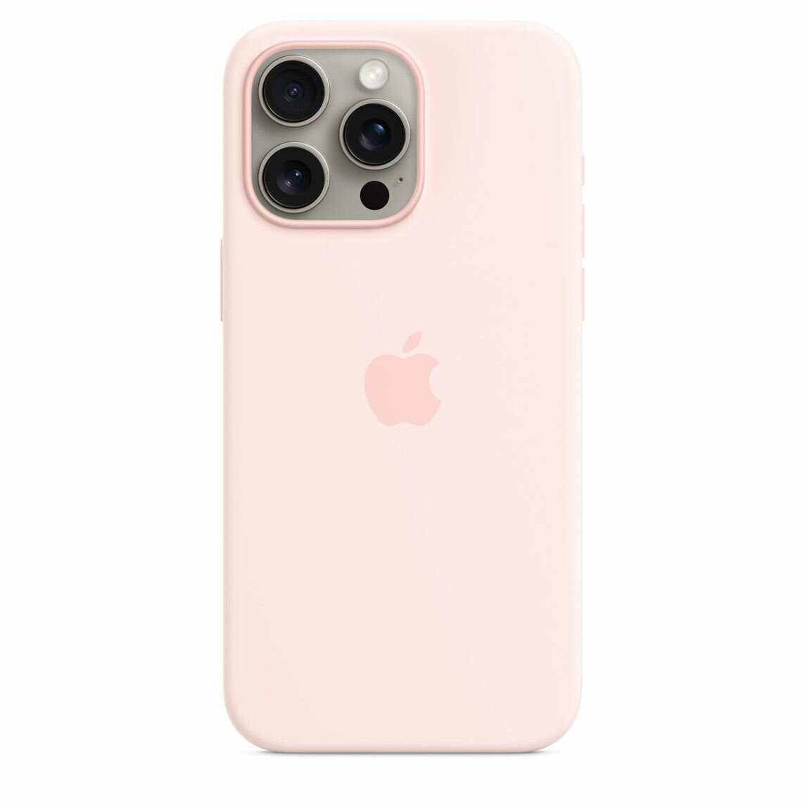 Чехол силиконовый MagSafe Pink для iPhone 15 Pro Max с анимацией NFC, Silicone case MagSafe для айфон 15 про Макс розовый