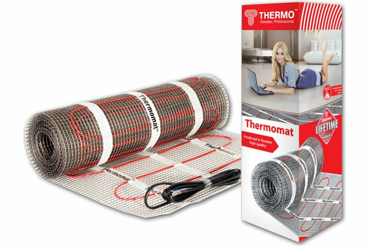 Нагревательный мат, Thermo, TVK-130, 5 м2, 1000х50 см, длина кабеля 71 м