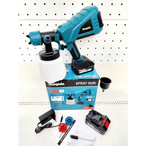 Аккумуляторный краскопульт Magida 21В 2х2Ач HVLP технология 200W 800 мл 7350₽