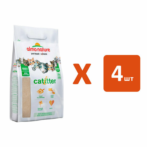 ALMO NATURE CAT LITTER наполнитель комкующийся биоразлагаемый для туалета кошек 454 кг х 4 шт 9477₽