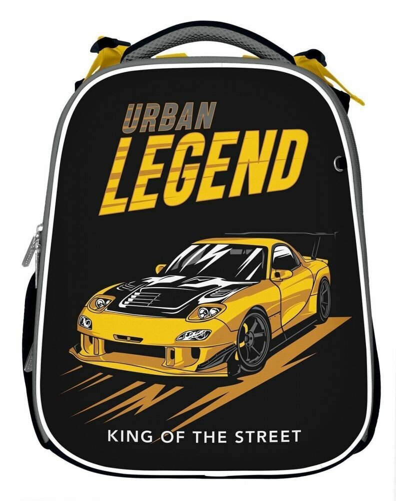 фото Рюкзак Schoolformat ERGONOMIC 2 URBAN LEGEND 17,5 л черн. 38х29х16 жестк. каркас 2 отд. молния д/мальчиков РЮКЖК2-УРЛ (236784)