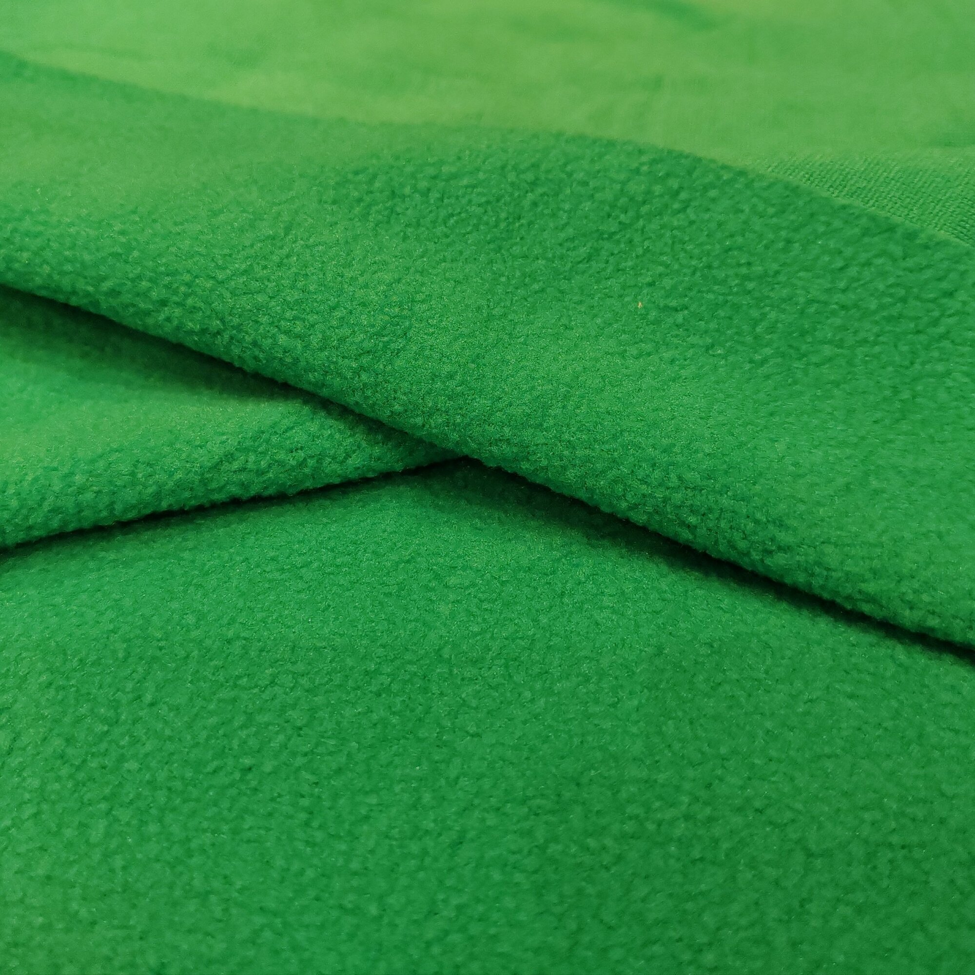 Флис односторонний цвет зеленый 1 м антипиллинг плотность 180 гр/м2 для рукоделия шитья (100х150 см)