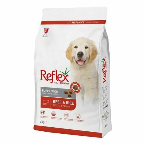 Reflex Сухой корм для щенков с говядиной и рисом, 3 кг reflex сухой корм для собак с высокой активностью с говядиной и рисом 3 кг