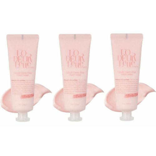 LODEURLETTE Крем для рук увлажняющий с ароматом цветка вишни In England Colorfit Cherry Fleur Hand Cream 50 мл 3 шт 1279₽