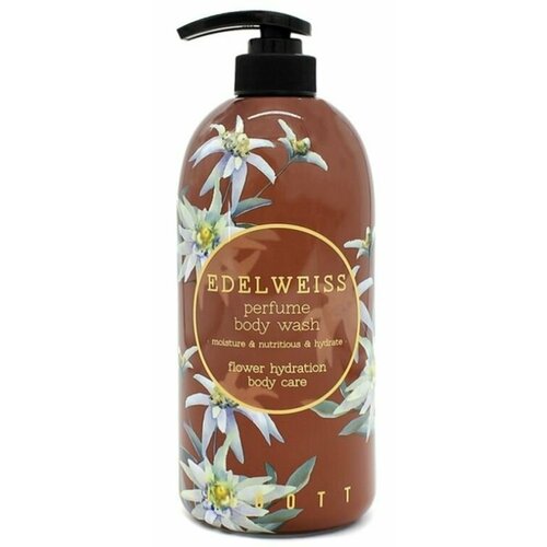 Jigott Парфюмированный гель для душа с экстрактом эдельвейса Edelweiss Perfume Body Wash, 750 мл