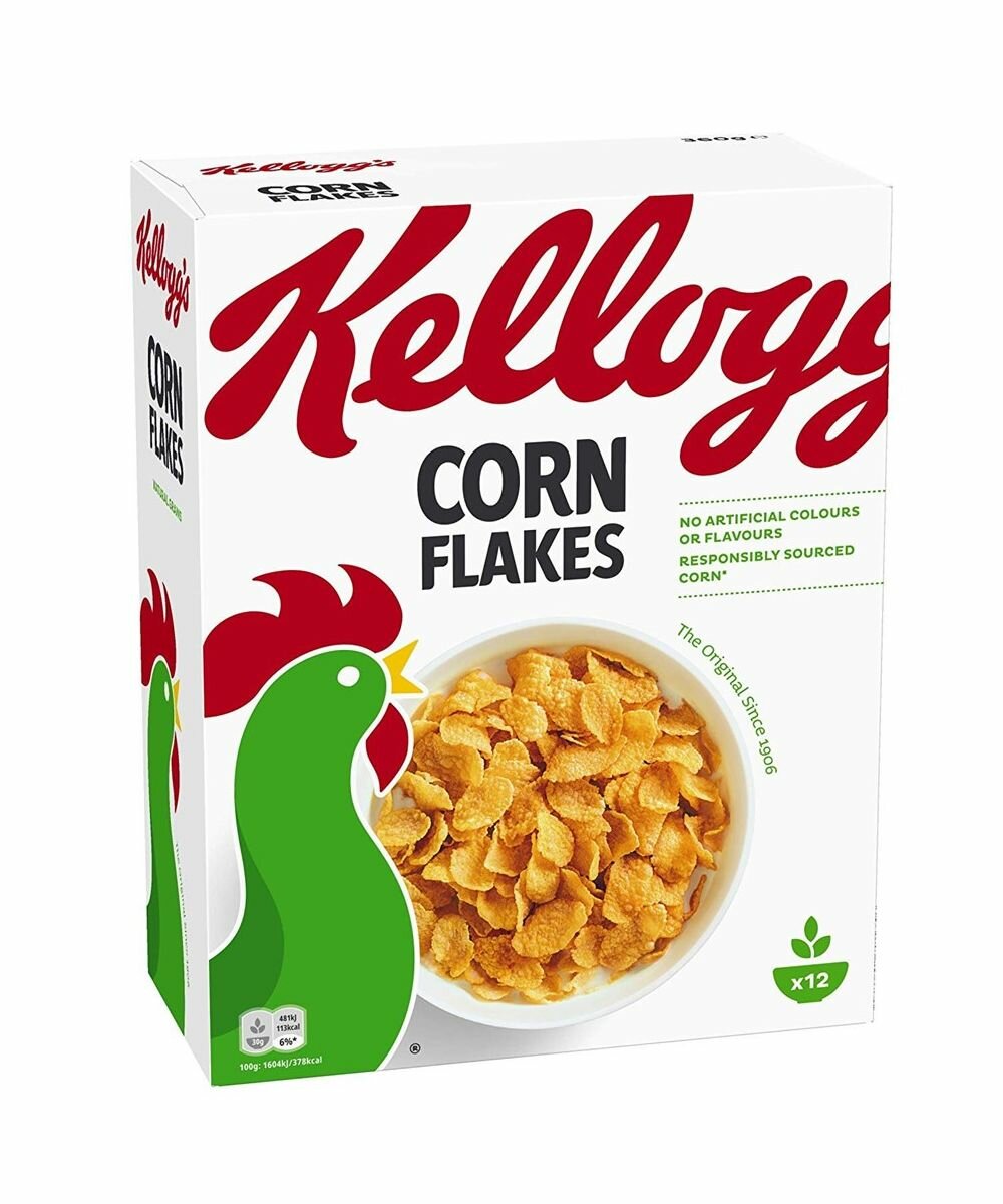 Хлопья Kellogg's Corn Flakes кукурузные, 375 г