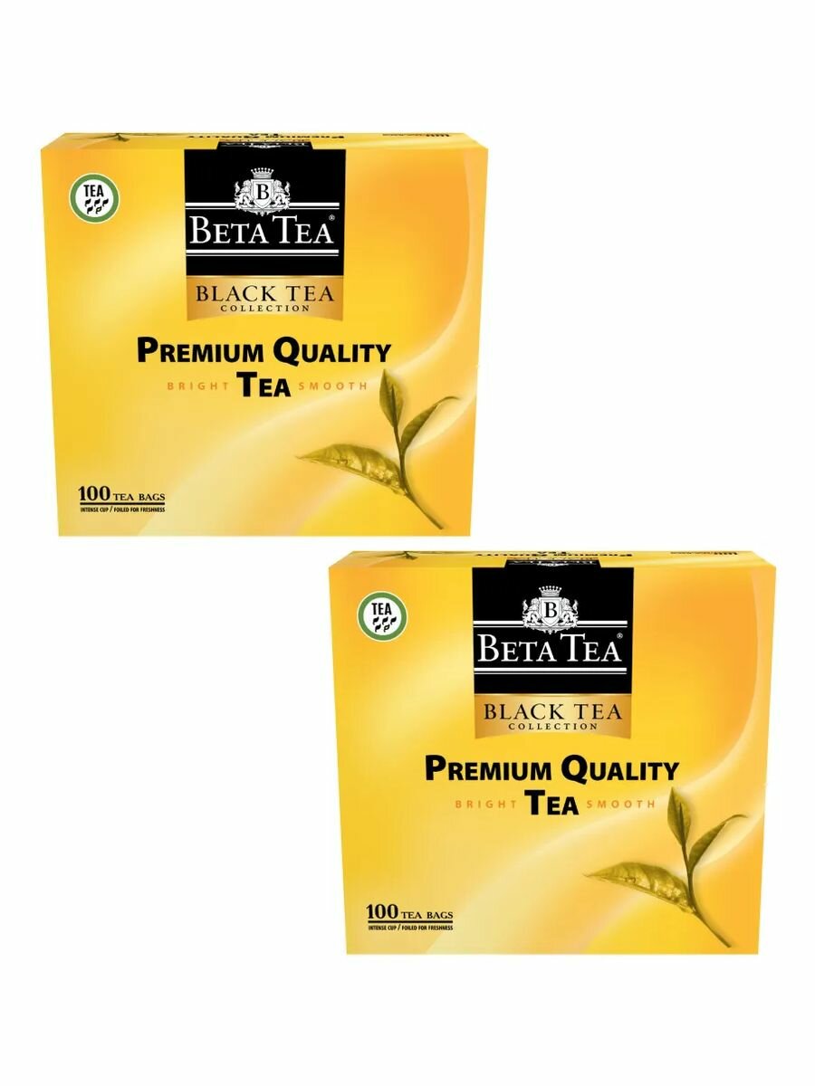 Чай черный BETA TEA Премиум Качество в пакетиках 1.5 г х 100 шт, 2 упак