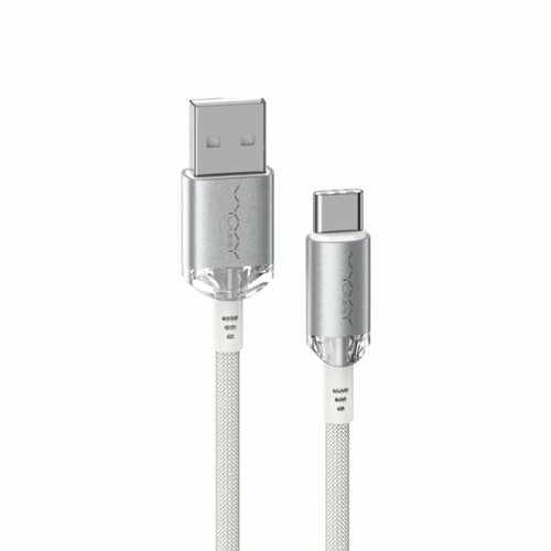Кабель USB-A Type-C Vyvylabs Crystal Series Fast Charging Data Cable 3A 1м Серебристый 950₽