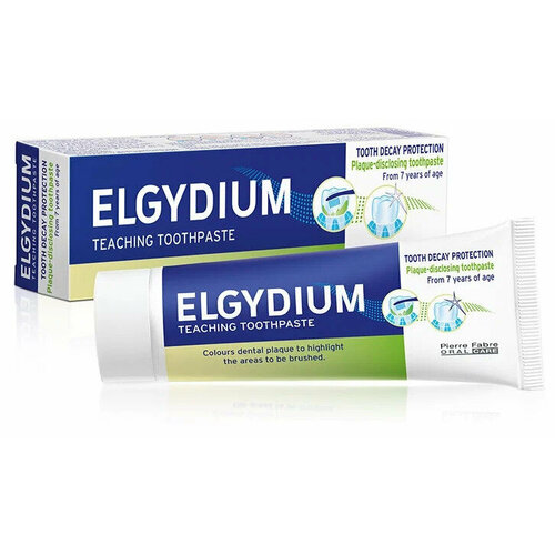 паста зубная против зубного налета anti plaque elgydium эльгидиум 50мл Зубная паста для детей от 7 лет Elgydium от кариеса, Эльгидиум, с индикацией налета, Plaque-disclosing , Франция, 50 мл