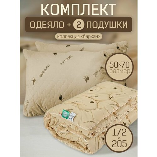Комплект 2-спальное одеяло и 2шт подушки 50х70 4234₽