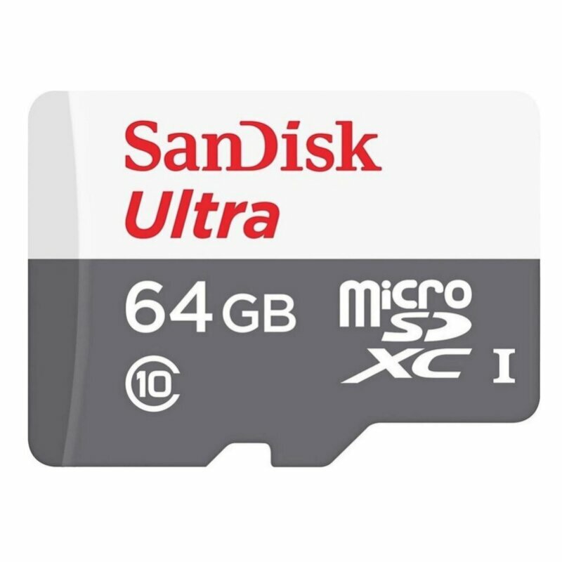 Карта памяти SanDisk Ultra microSDXC UHS-I, 64Гб, класс 10, 100МБ/с, арт. SDSQUNR-064G-GN3MA