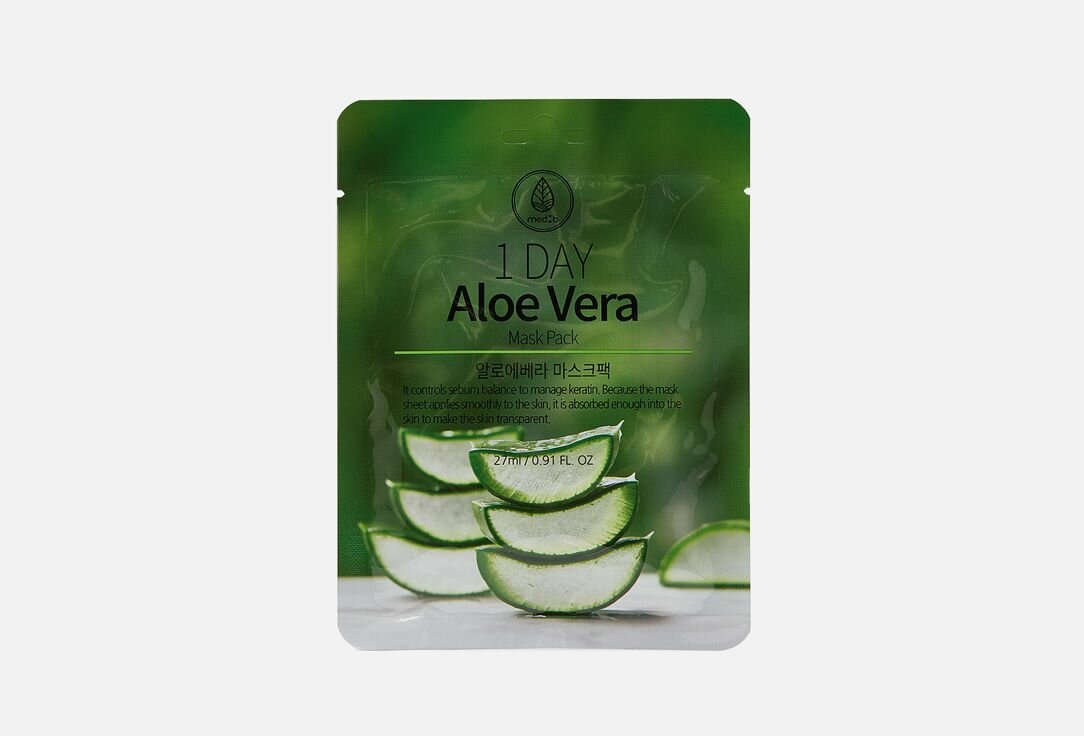 Маска для лица тканевая MEDB 1 DAY Aloe Vera Mask Pack