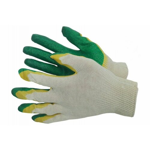 перчатки рабочие optee двойной латексный облив 100 пар Перчатки рабочие СВС двойной латексный облив 10 пар, зеленые