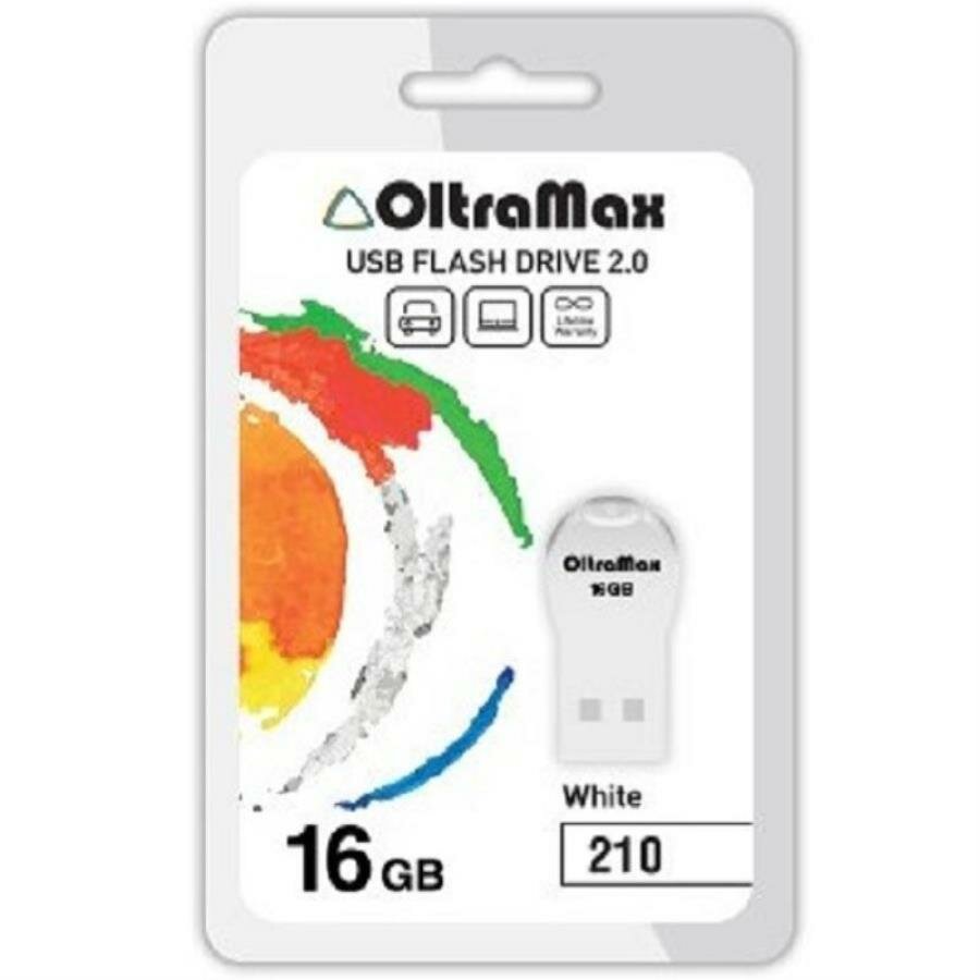 Память USB 16Gb OltraMax 210 белый (OM16GB210-White)