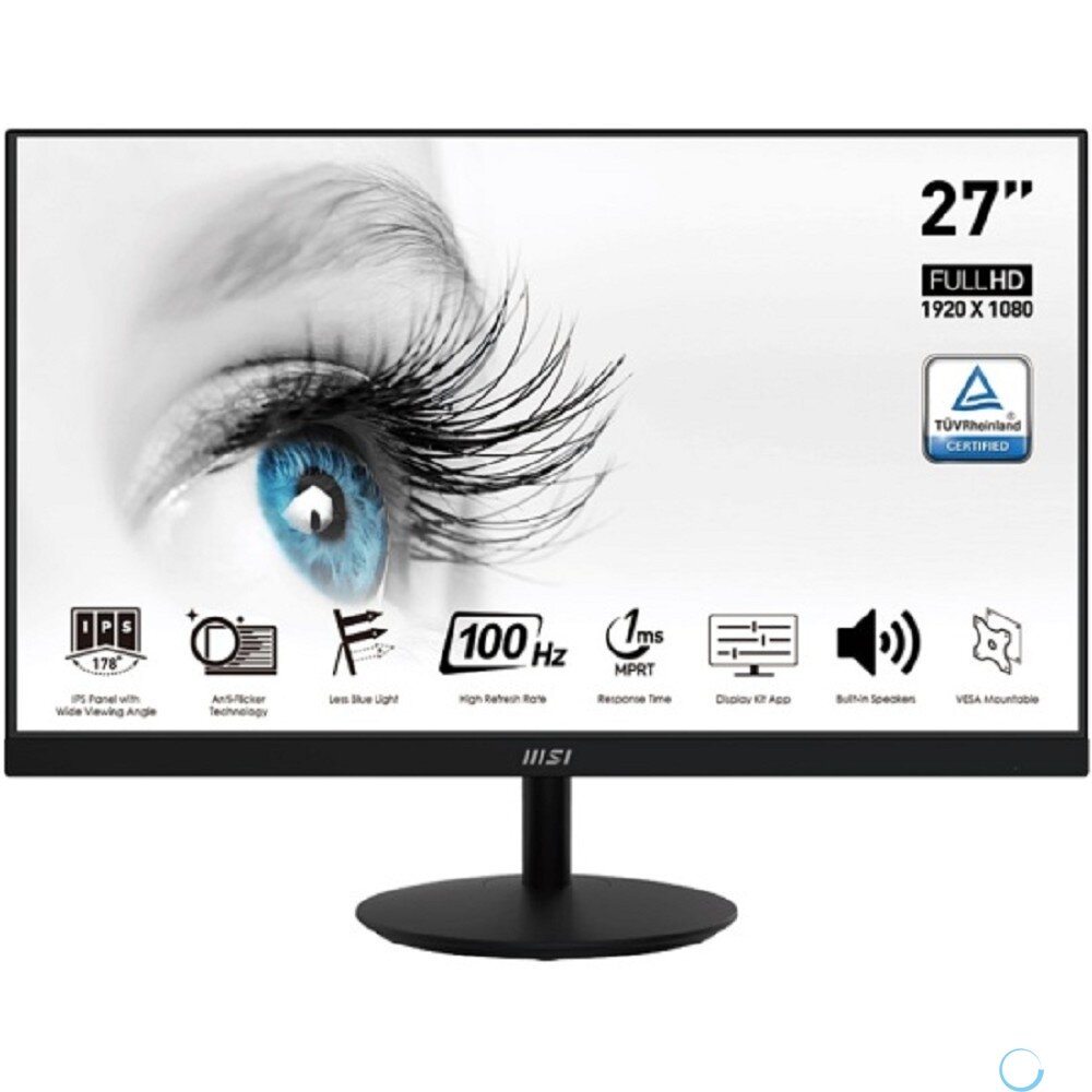 MSI PRO 27" MP271A {IPS 1920x1080 100Hz 1ms 1000:1 300cd 178/178 8bit(6bit+FRC) D-Sub HDMI1.4b DisplayPort1.2a 2x2W Tilt