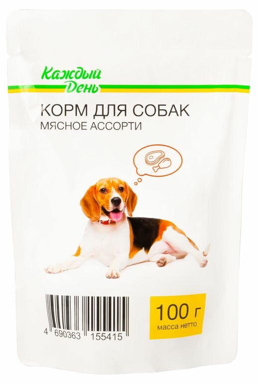 Корм для собак Мясное ассорти, 100 г; 10 шт