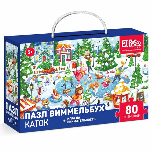 Пазл Виммельбух El`BascoKids 80 элементов Каток ET01-081