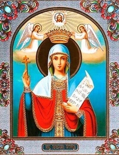 Алмазная мозайка  картина  икона Параскева Пятница  Без подрамника  Полная выкладка  Размер полотна 30 40 см  размер готовой картины 25 35см