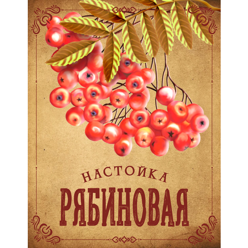 Рябиновая настойка Наклейки Самогон Этикетки для бутылок 30шт. На бутылки Забавные этикетки, смешные наклейки