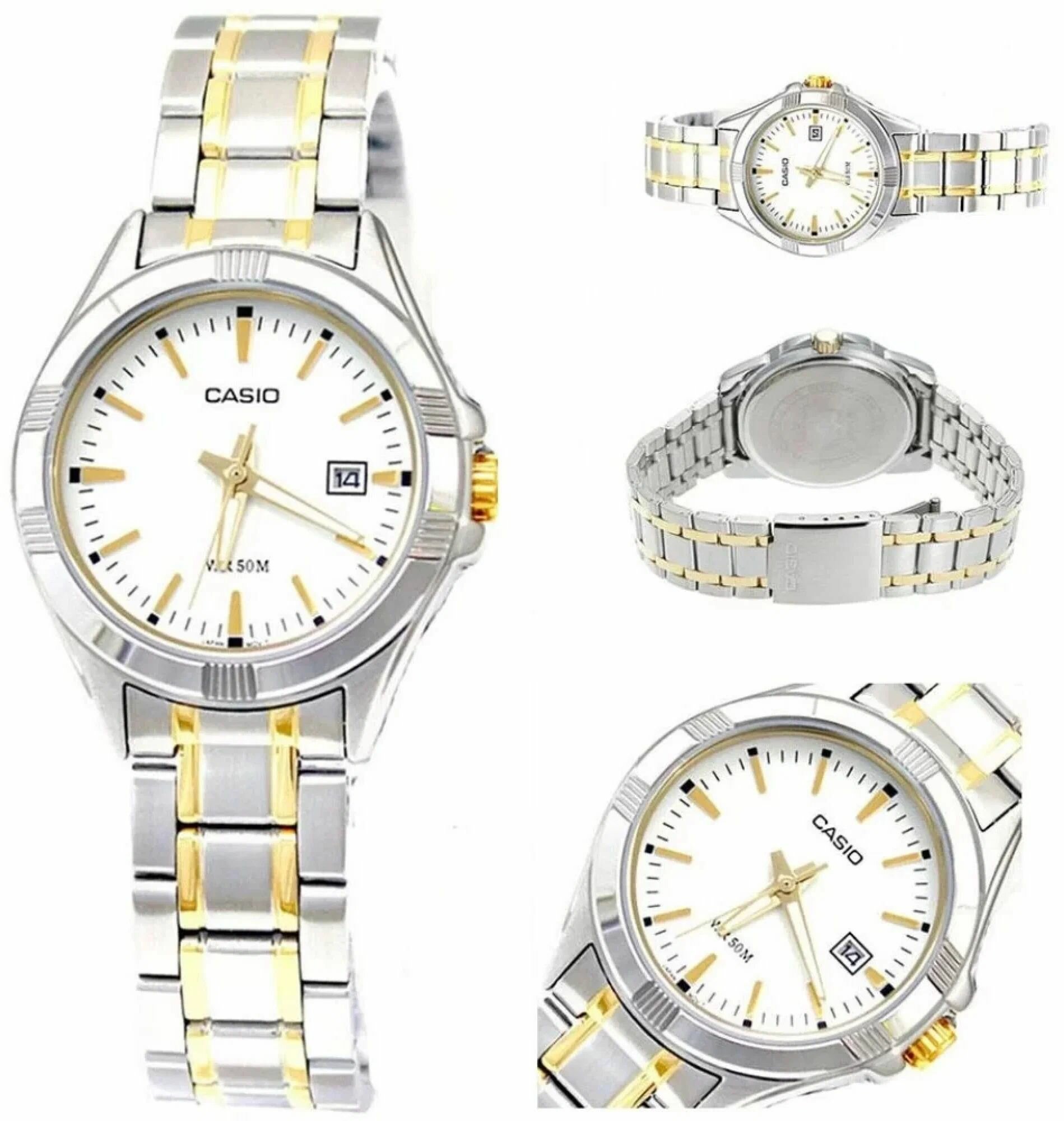 Наручные часы CASIO, золотой, серебряный — фото 1