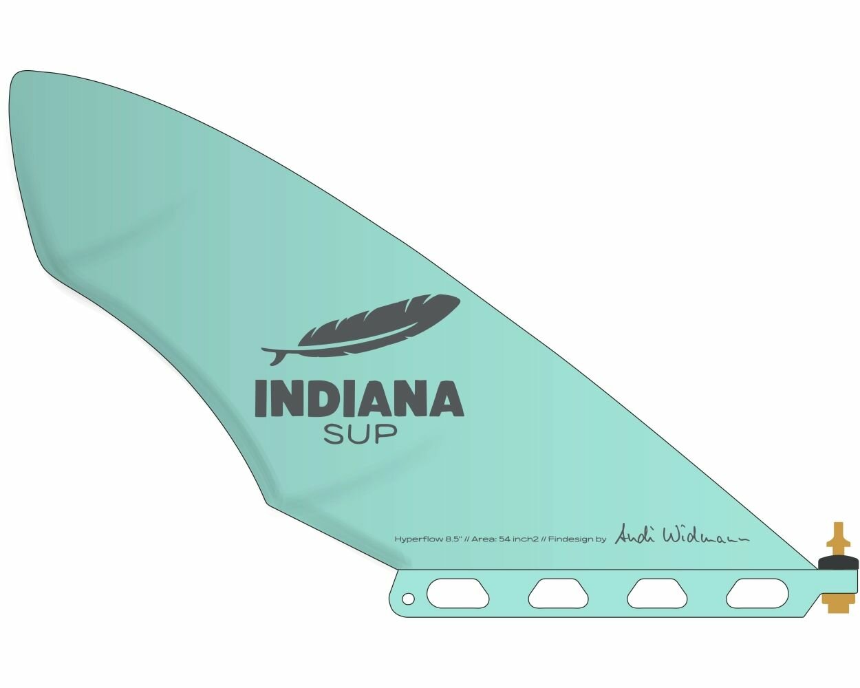 Плавник для sup-доски Indiana 8.5'' туринговый Hyperflow, мятный / Аксессуары для сапборда, sup board