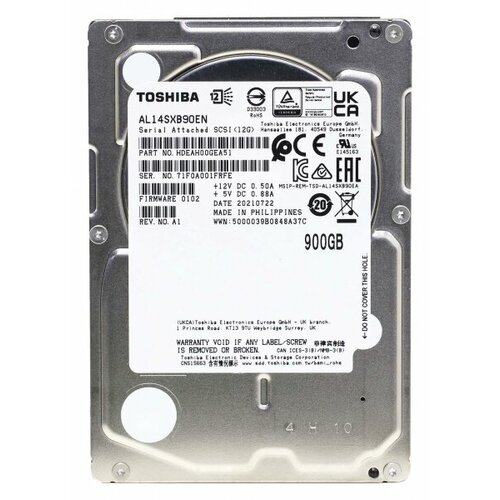 Жесткий диск Toshiba HDEAH00GEA51 900Gb 15000 SAS 25 HDD 33890₽
